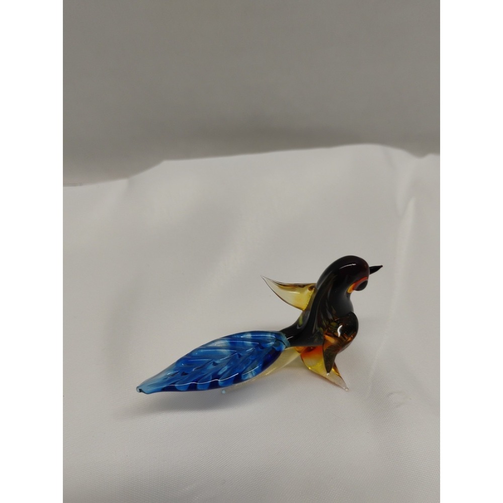 MURANO STYLE HAND BLOWN ART GLASS BIRD FIGURINE VINTAGE - Picture 4 of 7